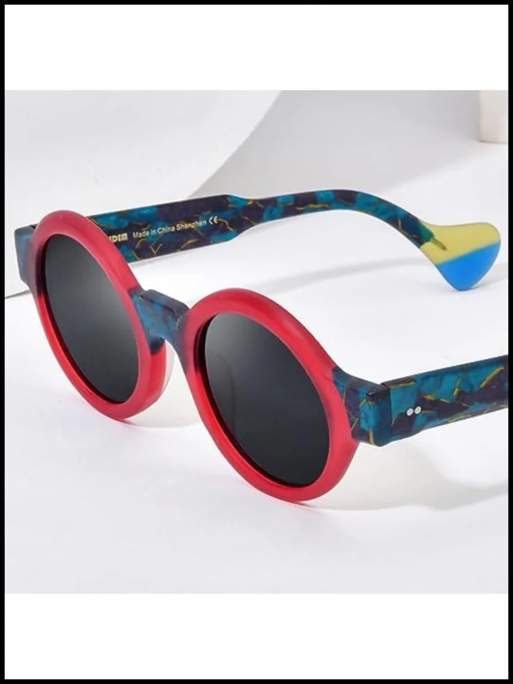 Matte Acetate Vintage Retro Round Polarized Sunglasses for Women